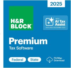 H&R Block Tax Software Premium 2025 (PC/Mac Digital Download)
