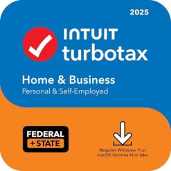 TurboTax Home & Business 2025, Federal & State Tax Return – Mac OS, Windows [Digital Download]