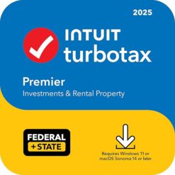 TurboTax Premier 2025, Federal & State Tax Return – Mac OS, Windows [Digital Download]