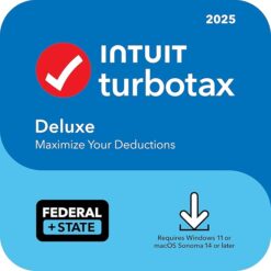 TurboTax Deluxe 2025, Federal & State Tax Return – Mac OS, Windows [Digital Download]